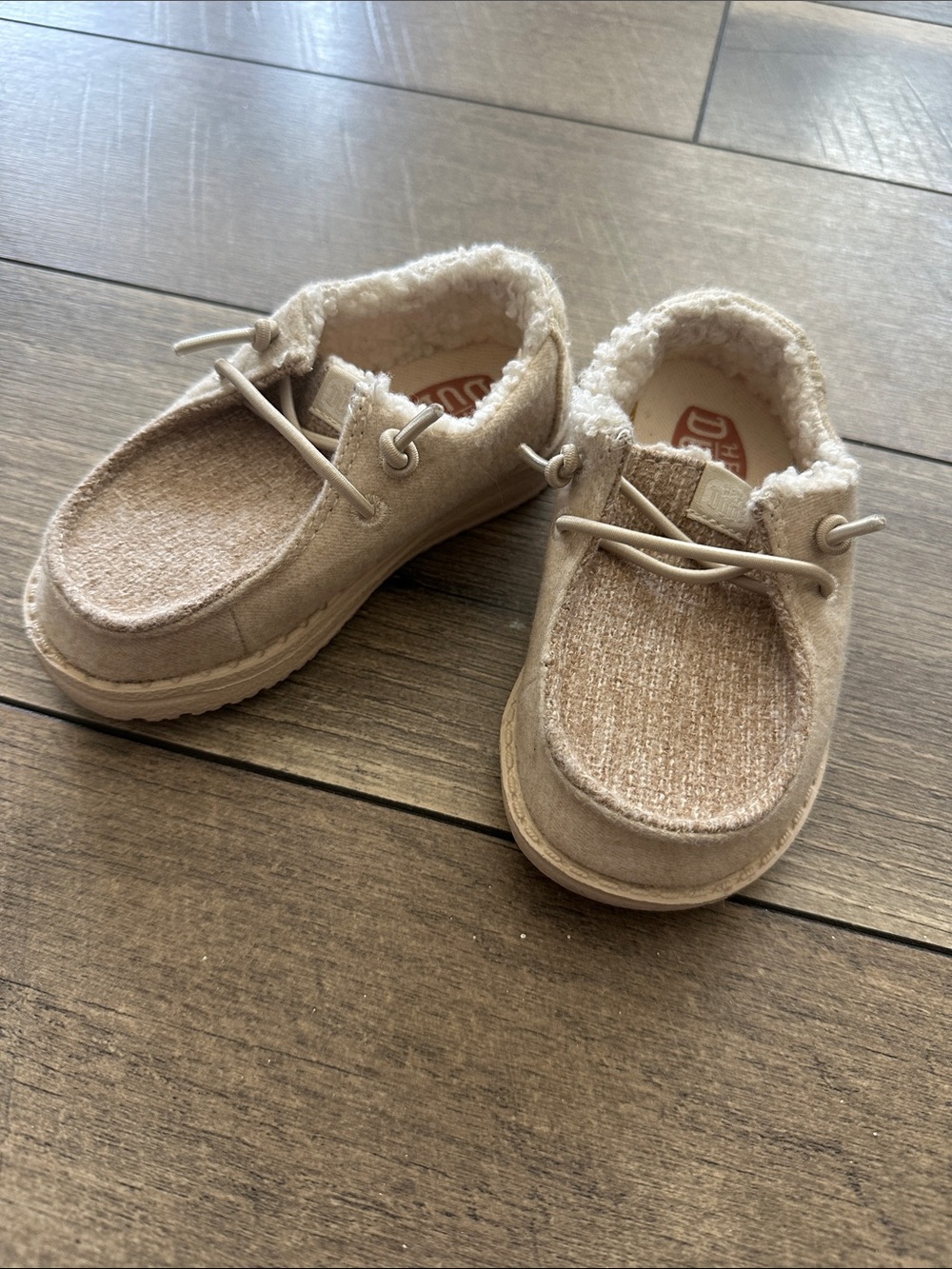 Hey Dude Kids Light Beige Slip-On Moccasins